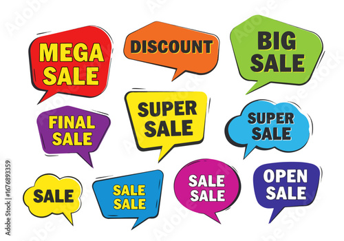 set of sale stickers