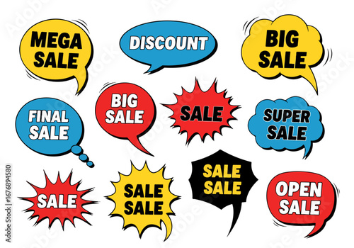 Sale speech bubbles