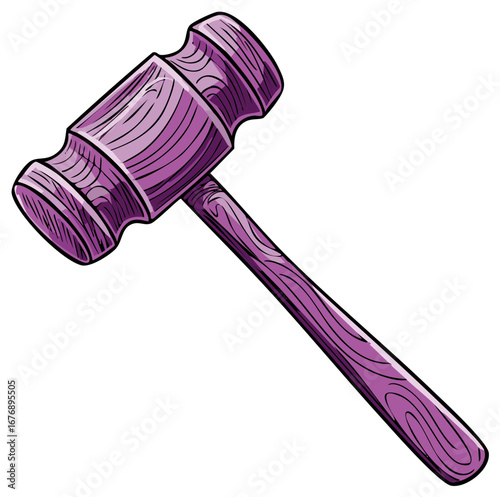 Purple wooden gavel representing justice and legal proceedings
