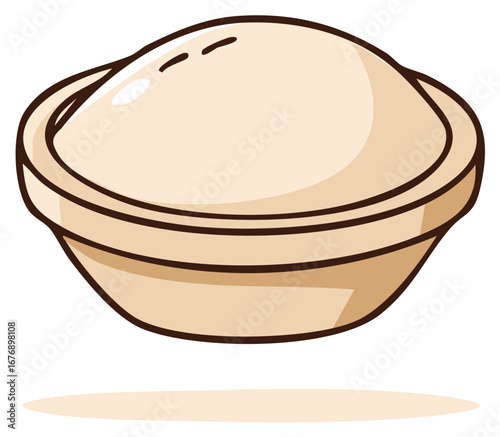 Simple cartoon illustration of a traditional pelmeni dumpling food icon