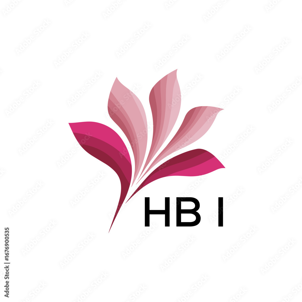 Obraz premium HBI Modern Floral Abstract Logo Design, HBI Later Logo, Creative Botanical Brand Identity 
