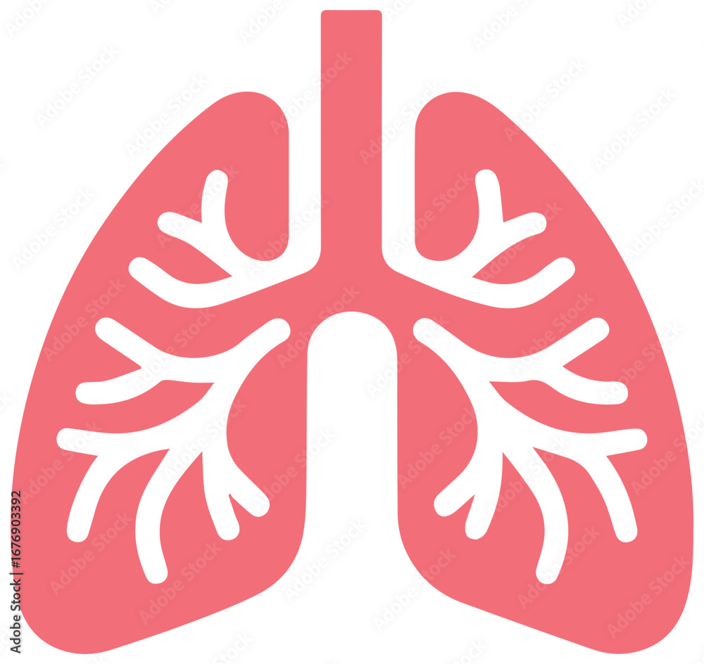 Obraz premium Healthy lungs icon symbolizing respiratory health and breathing awareness for medical concepts