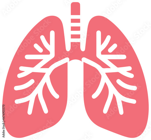 Stylized pink lungs graphic for medical and health concept design