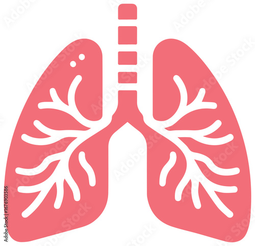 Healthy human lungs, vital organs for breathing and wellness, medical symbol of life