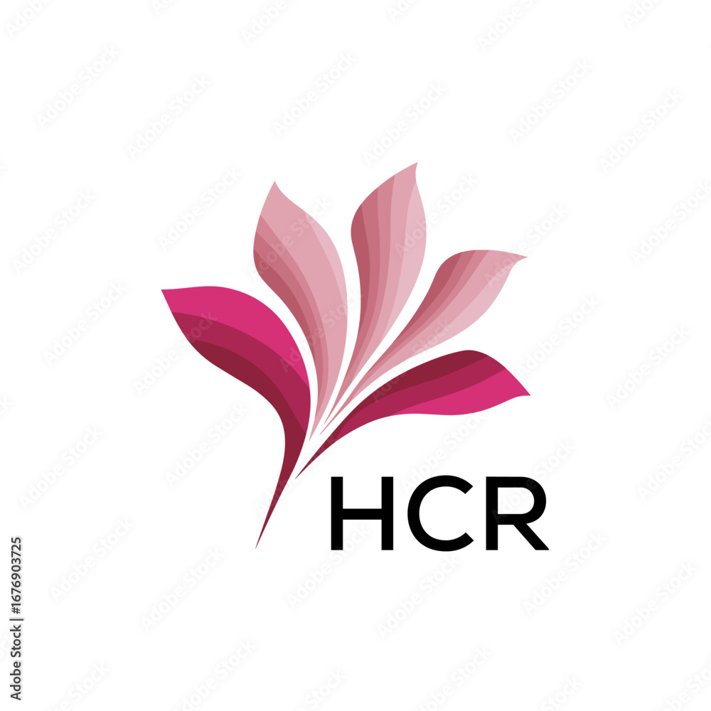 Fototapeta premium HCR Modern Floral Abstract Logo Design, HCR Later Logo, Creative Botanical Brand Identity 