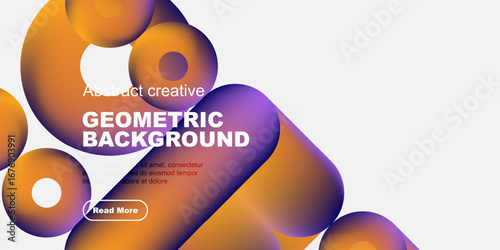 Abstract shapes, vibrant colors, geometric design. Modern background with text overlay, promoting further exploration.