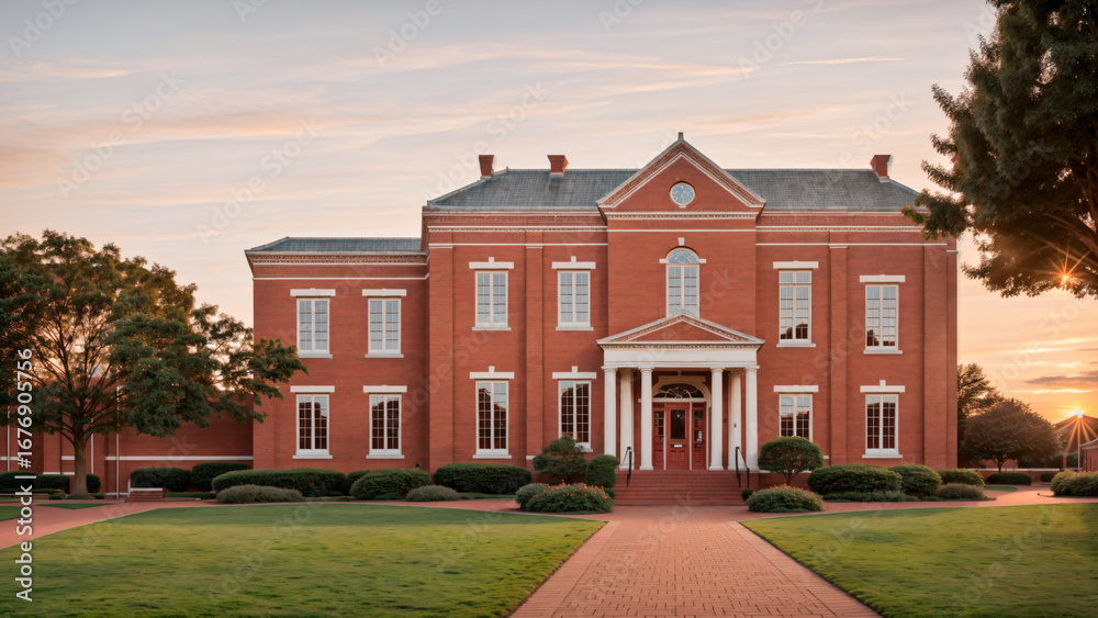 Fototapeta premium Traditional Red Brick Mansion House
