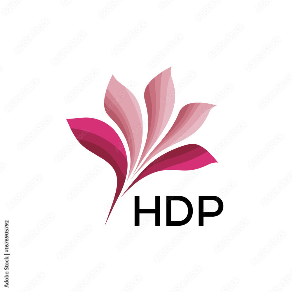 Obraz premium HDP Modern Floral Abstract Logo Design, HDP Later Logo, Creative Botanical Brand Identity 