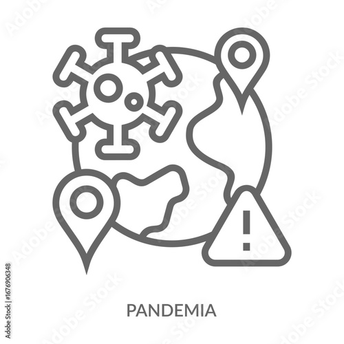 Pandemia Icon Line Style. Design Vector Illustration