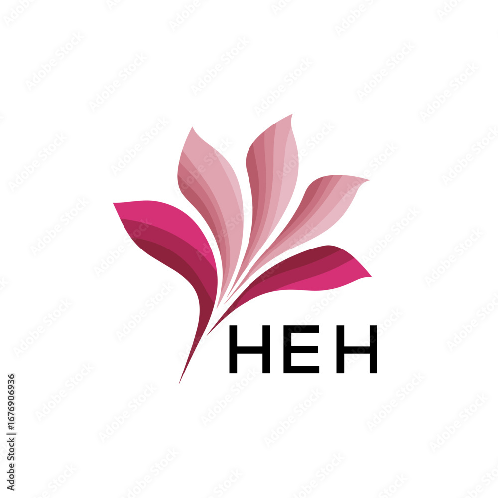 Obraz premium HEH Modern Floral Abstract Logo Design, HEH Later Logo, Creative Botanical Brand Identity