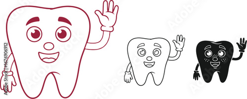 Cartoon tooth dental care and oral hygiene vector illustration