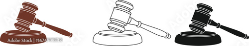 Gavel illustration law concept justice system legal auction tool