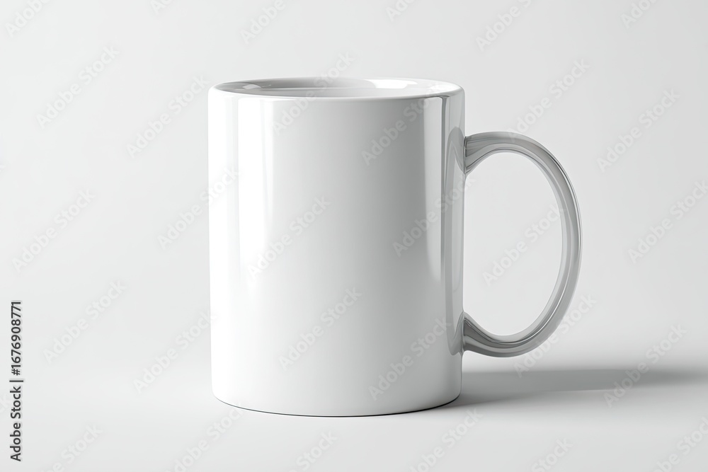 Fototapeta premium Empty white mug on a plain background (1)