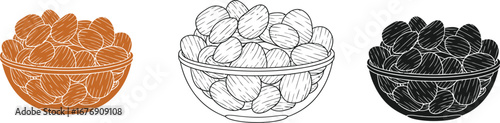 Bowl of chips vector illustration snack food potato chips art
