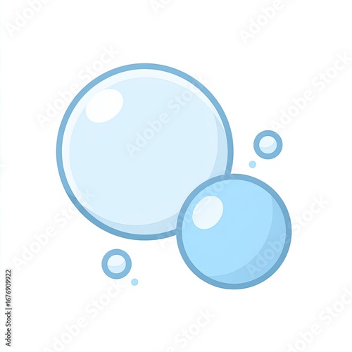Light blue cartoon soap bubbles
