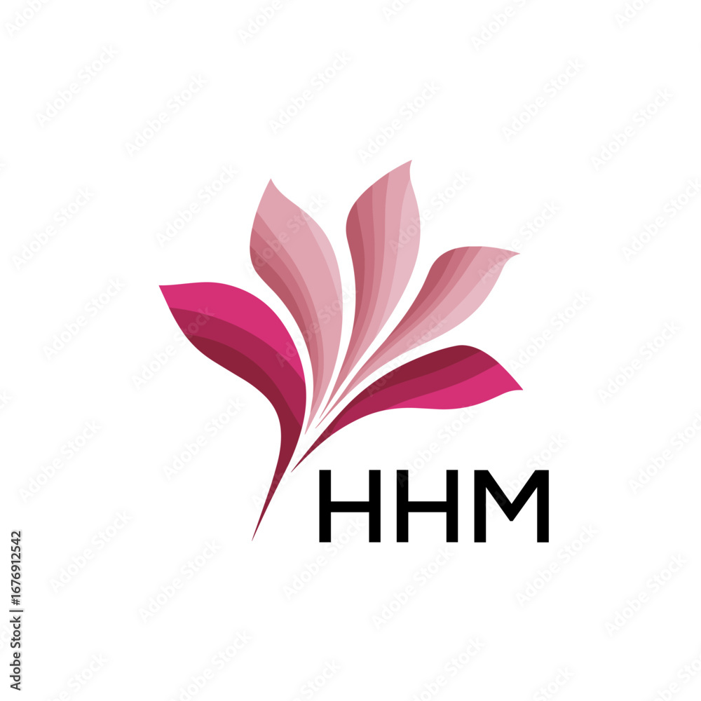 Obraz premium HHM Modern Floral Abstract Logo Design, HHM Later Logo, Creative Botanical Brand Identity 