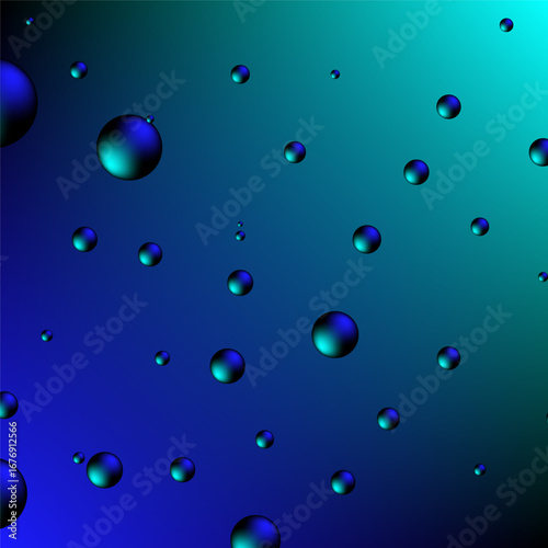Blue drops on a blue background