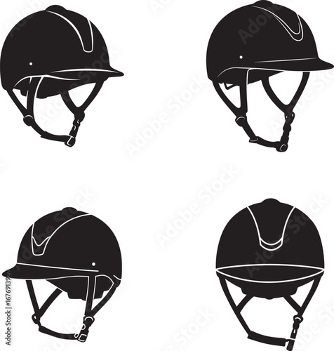 Equestrian Helmet Silhouettes Protective Headgear for Horseback Riding Safety