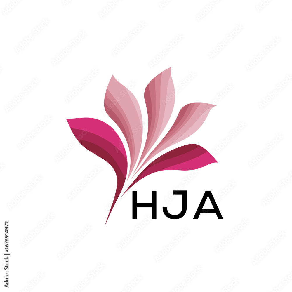 Obraz premium HJA Elegant Floral Abstract Logo Design, HJA Later Logo, Creative Minimal Nature Logo 