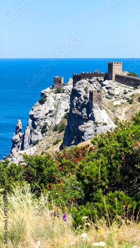 Coastal fortress on cliff