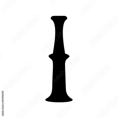 Elegant silhouette of a candlestick holder with an ornate design on white background