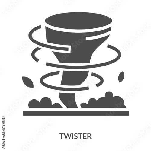 Twister Icon Line Style. Design Vector Illustration