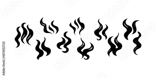 Abstract wisps of smoke doodle black