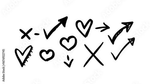 Arrow Cluster Directional Guidance hand drawn graphic