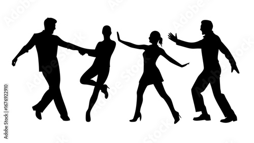 Black Silhouette of a Person with a Backpack travel