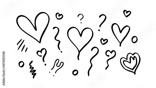 Collection of Heart Silhouettes love symbol