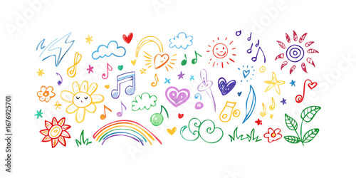 Colorful Doodle Elements doodles whimsical