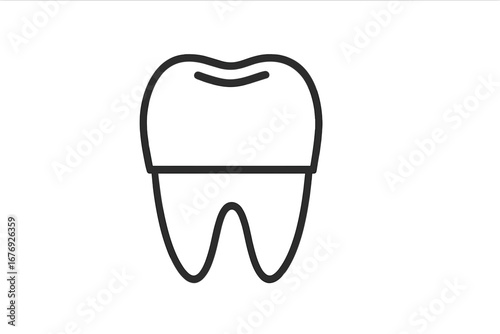 Dental crown line icon. Tooth restoration, implant, and stomatology concept. Vector symbol for dentistry, oral health, and hygiene. Clean and simple outline for web design.