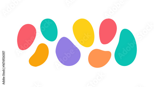 Colorful organic shapes arrangement abstract vibrant