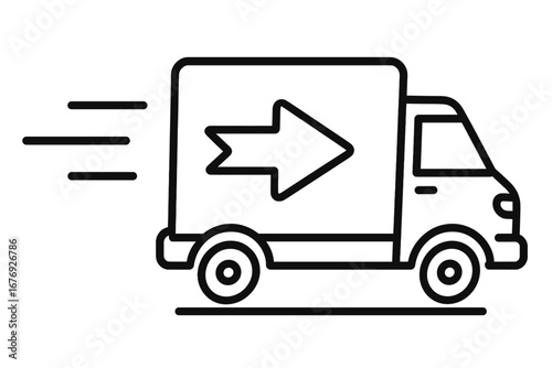 Female courier outline vector illustration for graphic design, app icons, adverts, delivery service concept, fast shipping, transparent background, cartoon style, editable set