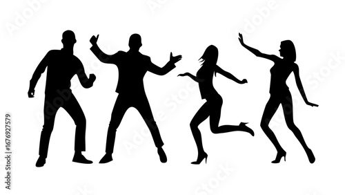 Diverse people dancing in celebration group