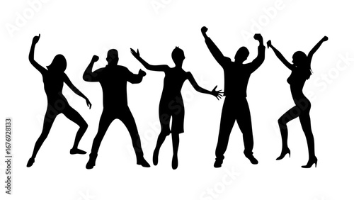 Energetic man dancing silhouette movement