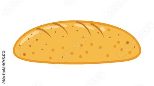 Golden loaf with brown spots bread baked