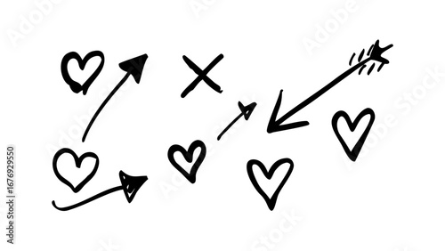 Hand drawn directional arrows graphic symbol