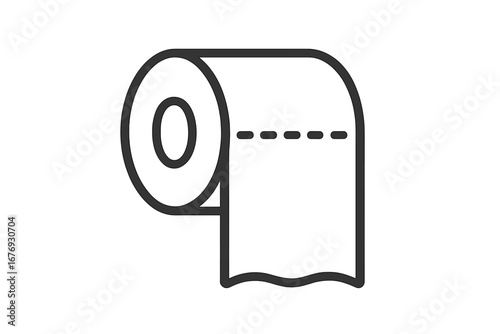 Toilet paper roll line icon. Simple vector illustration for bathroom, restroom, and WC concepts. Hygiene and sanitary symbol. Clean, minimalist outline graphic design element.