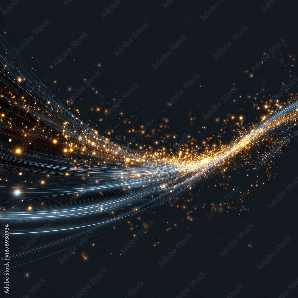 Obraz premium Abstract Energy Wave: A mesmerizing digital illustration of flowing energy waves, radiating a sense of movement, luminosity, and futuristic aesthetics.
