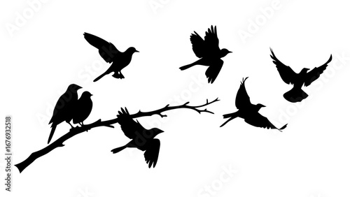 Minimalist Black Silhouette of a Dog animal