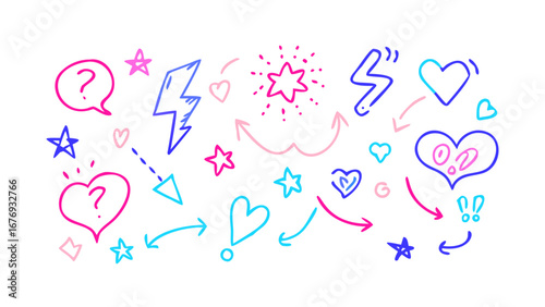Neon Hand Drawn Doodle Icons vector