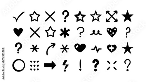 Playful Hand Drawn Icons symbols check mark