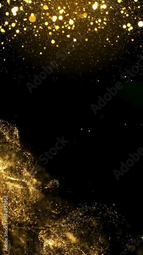 golden dust flow reflection in water