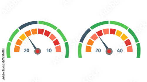 Speedometer gauge meter icons indicator