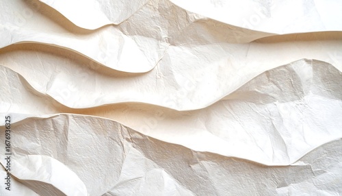 Wallpaper Mural Crinkled, off-white paper with flowing, textured folds. Torontodigital.ca