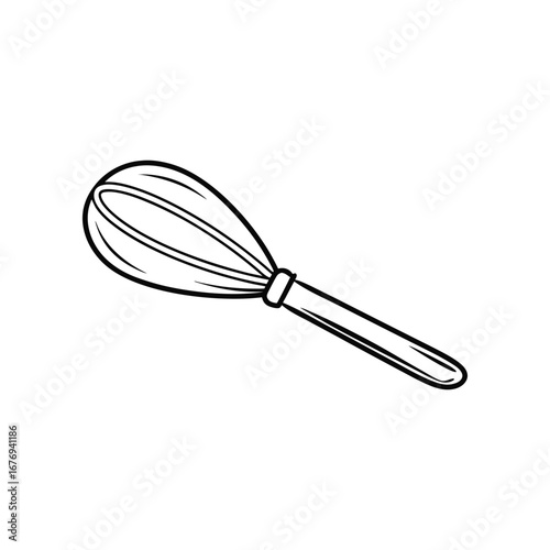 Whisking: a line art of a whisk on its own.