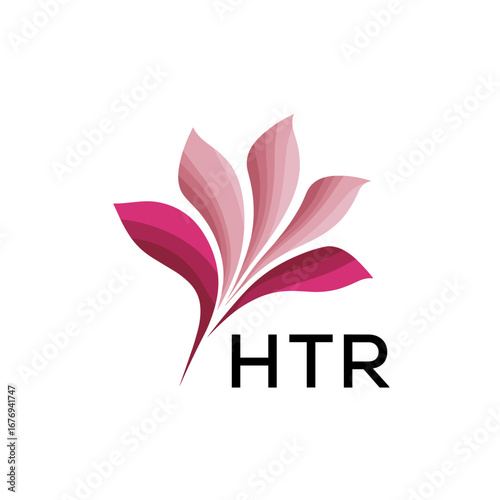 HTR Modern Floral Abstract Logo Design, HTR Later Logo, Creative Botanical Brand Identity
