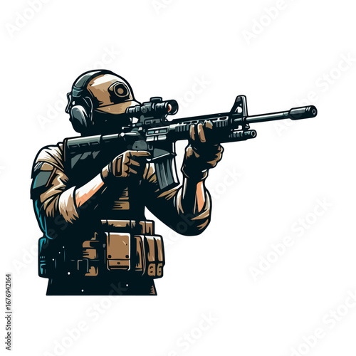 illustration vector of shooter 