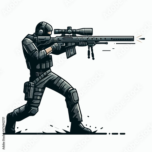 illustration vector of shooter 